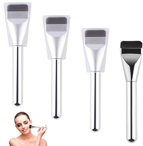 Vueinrg Lot de 4 Pinceaux Fond de Teint Ultra Fins, Pinceau Fond de Teint, Pinceau Anti-cernes Plat Léger à Poils Doux, Pinceau Anti-cernes Rouge pour Fond de Teint Crémeux, Poudré ou Liquide