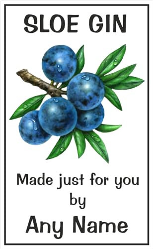 8 Personalised Sloe Gin Bottle Labels Great Christmas Gift, Stocking Filler, Neighbour etc