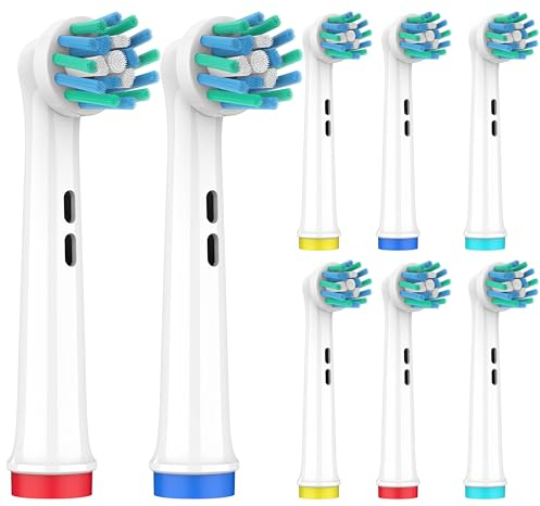 8 Stück Aufsteckbürsten Oral B kompatibel - elektrische Ersatzbürstenköpfe für viele Modelle - Zahnbürstenaufsatz für gründliche, sanfte Reinigung - Sensitive Ultra Thin