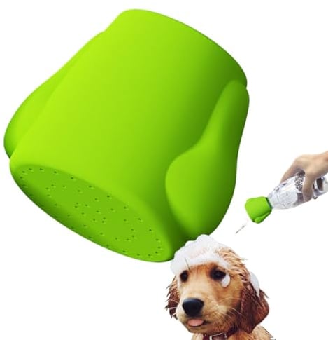 Portable Water Bottle Shower Cap - Pet Shower Head Spray, Dog Shower Attachment, Bottle Cap Sprinkler | silcone Water Sprayer Accessory, Portable Dog Shower for Dogs Hiking Beach (Blue, Green)
