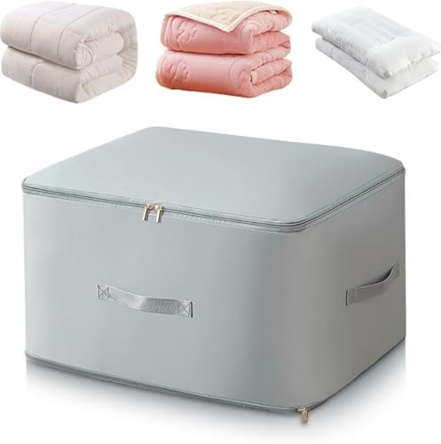 FIVAVA Platzsparender Komprimierender Organizer,Aufbewahrungstasche für Bettdecken,Kleidung Aufbewahrung Aufbewahrungstasche(Grau,54x42x30CM)