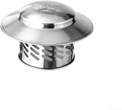 Stainless Steel Roof Cowl Ducting Pipe Woodburner Ventilation Pipe Chimney Pot Roof Cowl Rain Cover Air Outlet Roof Pipe Exhaust Hood(110mm（4inch）)