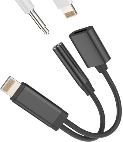 Lightning To 3.5mm Jack Adapter And Charger (2 in 1)for Apple For IPhone 14 13 For IPad Headphone Connector Headphone Jack AUX Audio Splitter Cable Phone Car Music Accessories