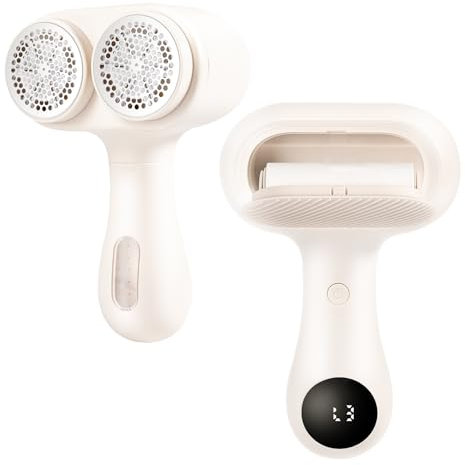 Carehabi Fusselrasierer Elektrisch Fusselrasierer Kleidung Fusselentferner mit 3 Geschwindigkeiten 12 Blätter Stahlklinge für Kleidung Sofa Teppich Große Rasierfläche