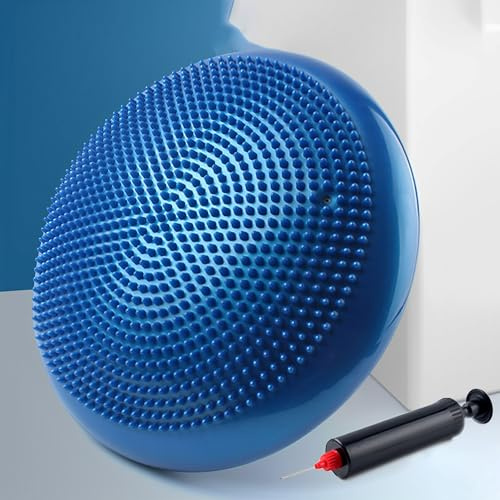 JIAMIAN Aufblasbares Balance Pad, Core Balance Plate Trainer, Sitzendes Verbesserungspad, Fitness Yoga Balance Ball, eraufmerksamkeitsdefizit Hyperaktivitätsstörung Balance Kissen(Blau)