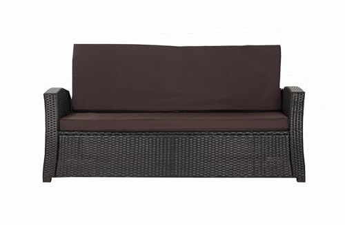 Setgarden® Bankkissen Sitzkissen für Gartenbank polyrattan, Bequeme Sitzkissen für Gartenbänke – ideale Gartensofa Polster für Hollywoodschaukel (Braun, 130x50x50 cm)