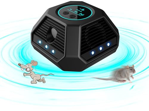 LOFFU Répulsif Ultrasonique Contre Les Nuisibles,Professionnel Ultrasons Souris à Ultrasons et Rats 360 °,Ultrason Souris et Rats Puissant à Large Portée,sans Produits Chimiques
