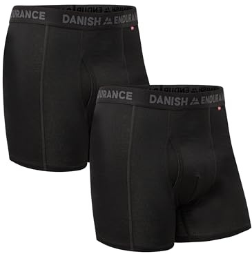 DANISH ENDURANCE Merino Boxershorts Herren (1er Pack), Merino Unterwäsche Herren, Mit oder ohne Eingriff, Schwarz, M