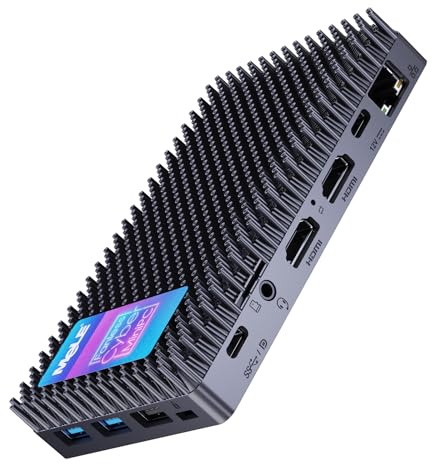 MeLE Cyber X1 Lüfterloser Mini PC N150 32GB 512GB Kleiner Desktop Computer | bis zu 3.6GHz, USB-C, 2 X HDMI, Dreifach-Display, mit VESA, Rund um die Uhr stabil, automatisches Einschalten, Wake-on-LAN