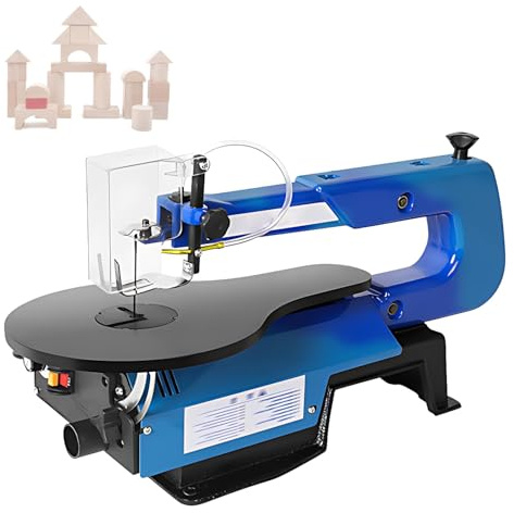 Desktop Scroll Saw, Two Direction Multifunctional Wood Cutting Machine with Stepless Speed Control, Electric Fret Saw with 45° Adjustable Table, for Woodworking, Crafting and DIY(Standard)