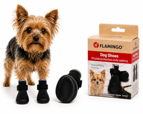 hundeschuhe - Magna - 2 Stück - schwarz - XS - 3,9x3,8x7,7 cm - Polyester - weiche Sohle - rutschfest - reflektierend