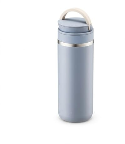 LocknLock Edelstahl Trinkflasche, Tumbler auslaufsicher, BPA-freie Thermosflasche 13h heiß & 40h kalt, Thermobecher mit Griff, mobiler Kaffeebecher mit Deckel, Trinkbecher (Blau, 475 ml)