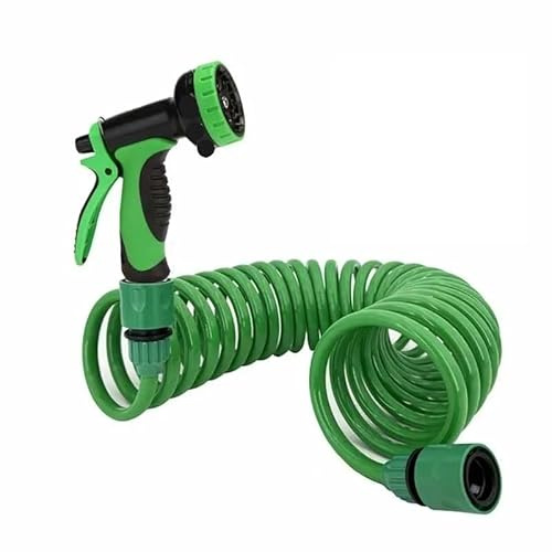 Manguera Riego Flexible Anti-enredos, Manguera de riego for jardín 7,5 a 30 m con boquilla multifuncional, tubo resorte plástico lavado coches(3/4''_10M)