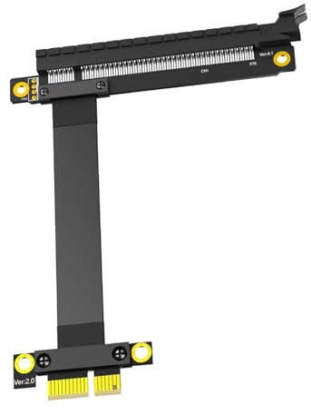 Fluxioxtna 25 cm PCIExpress 16X auf 1X Verlängerungskabel, flexibel für GPU PCIExpress Tester Extender Computer Adapter
