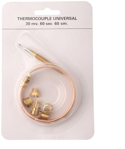 KHIronHive Thermocouple Replacement For Gas Furnaces, Boilers, Water Heaters & Fires, 600Mm Metal Probe With Fixed Thread, Accurate Temperature Sensor For Heating Systems