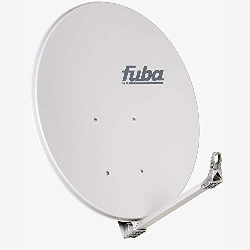Fuba DAA 110 G grau Aluminium Satellitenschüssel 110x99 cm - Sat-Antenne/Sat-Spiegel, stabiler Tragarm mit Kabeldurchführung, LNB-Halterung aus Alu Druckguss