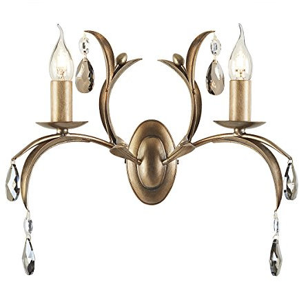 Wandfackel 2-flammig Lily Finish: Bronze