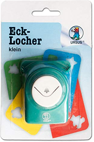 Ursus 19620025 Motivlocher klein, Tannenbaum, aus grünem Kunststoff mit Metallstanze, Durchmesser ca. 16 mm, für Papierqualitäten von 160-220 g/qm, mit Druckknopffunktion für eine einfache Handhabung