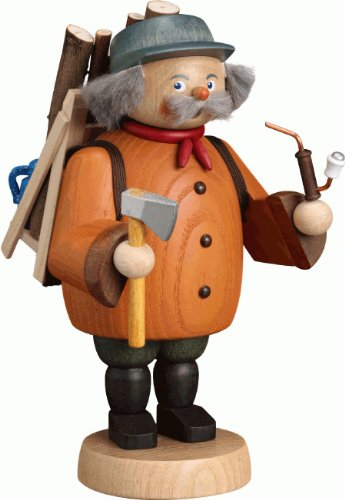 Seiffener Volkskunst | Räuchermännchen Erzgebirge | Gemütliche Typen 18 cm | Räucherfigur | Erzgebirgische Volkskunst | 12661 | Waldarbeiter