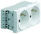 prise de courant bloc 2p+t double goulotte hager systo blanche