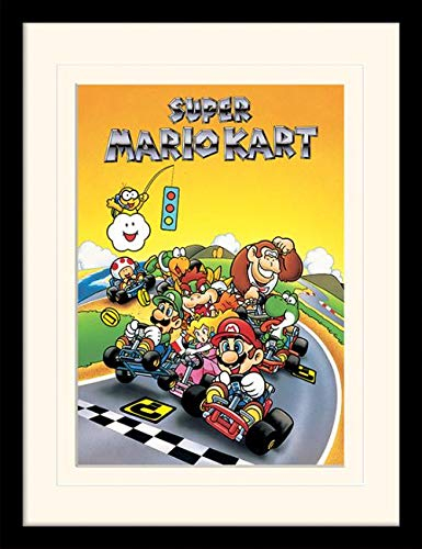 Nintendo Super Mario - Kart Retro - Gerahmter Kunstdruck | 30 x 40 cm | Originales Merchandise
