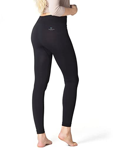 Anti-Cellulite Schlaf-Leggings ALHENA | Beauty Sleep Legging für Hautpflege in der Nacht | Schwarze High Waist Damen-Hose | Straffere Haut Dank Emana-Garn | Thermoregulierend & extrem weich