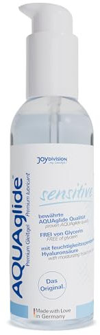 JOYDIVISION Original AQUAglide sensitive Gleitgel 125 ml, Kristallklares & Veganes Gleitmittel, pH-optimiert und latex kondom -kompatibel