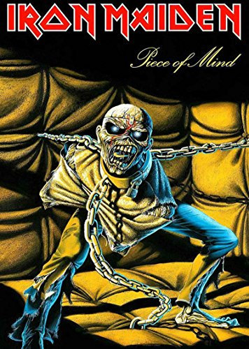 Iron Maiden Poster Textile Flag Piece of Mind Logo Official Black 70cm x 106cm One Size