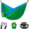 Wise Owl Outfitters Kids Hammock - Small Camping Hammock, Kids Camping Gear w/Tree Straps and Carabiners for Indoor/Outdoor Use - Kid Size Green & Blue