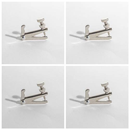 MI&VI Violin Fine Tuners - Stainless Steel Adjusters, Silver, 4Pcs (1/2-1/4 Size)