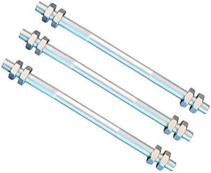 FKAnhängerteile 3 Stück Gewindestange M12 Rechts - Links Gewinde 160 mm + 12 Muttern