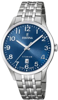 Festina Herren Analog Quarz Uhr mit Titan Armband F20466/2