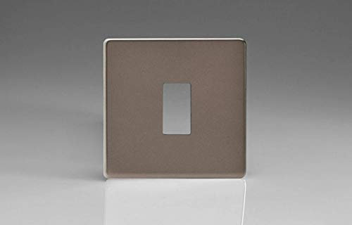 Varilight XDRPGY1S Screwless Pewter 1 Gang PowerGrid Plate (Single Plate)