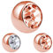 Treuheld® | Rosegoldene Piercing Kugel mit Gewinde mit Kristall - [02.] 1.2 x 2,5 mm - pfirsich