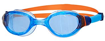 Zoggs Unisex Jugend Phantom 2.0 Junior mit UV-Schutz und Anti-Beschlag-Schwimmbrille, Schwimmbrille, 304511, Hellblau/Blau/Orange/Blau, 6-14 Jahre