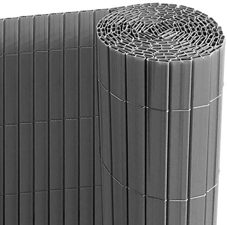 Ribelli® PVC Sichtschutzmatte mit Steg, extra stabil Sichtschutzzaun Sichtschutz Zaun Balkon Windschutz (90 x 800 cm, anthrazit)
