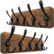 WEBI Garderobenleiste,Garderobenhaken mit 5 Dreifachhaken,Wandgarderobe Holz,Kleiderhaken Wand,Hakenleiste Garderobe,Jackenhalter Wand für Mäntel,Jacken,Rustikal Braun,2 Stück