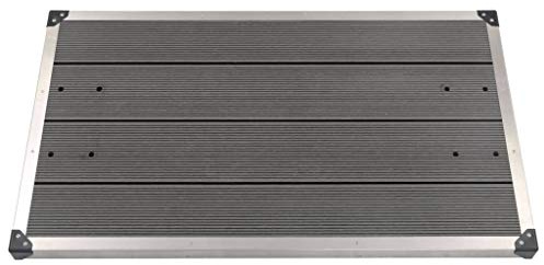 Festnight Piatto Doccia da Esterni in Acciaio Inox WPC 80x62 cm/110x62 cm Pedana Doccia Idrorepellente Pedana Tappeto Doccia Antiscivolo Disponibile in Tanti Colori Diversi
