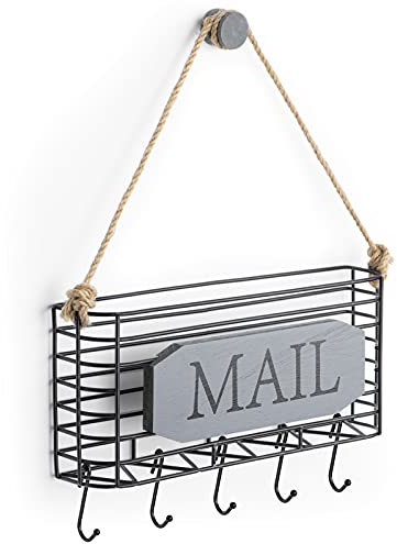 SRIWATANA Briefhalter für Wand, Post-Organizer, Schlüsselhalter, Wandhalterung, kleine Größe, verwittertes Grau