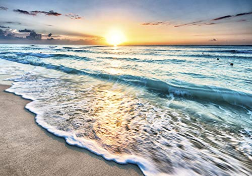 decomonkey Fototapete Strand Meer 350x256 cm Design Tapete Fototapeten Vlies Tapeten Vliestapete Wandtapete moderne Wand Schlafzimmer Wohnzimmer Natur Landschaft