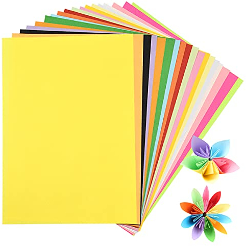 200 Blatt A4 Buntpapier Farbigen, 20 Farben A4 Kopierpapier, 80gsm Farbige Origami Papier, Buntes Tonpapier Bastelpapier für Kinder Basteln DIY Kunst Handwerk