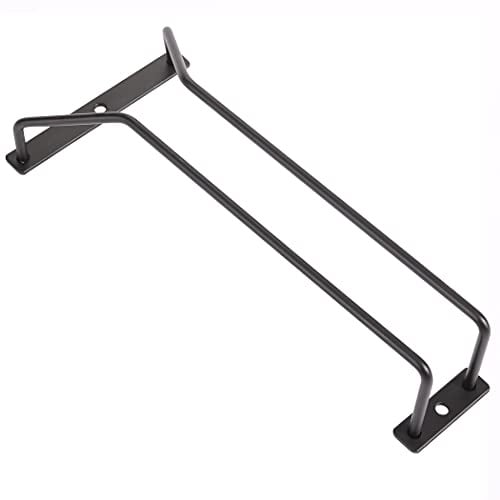 Dianoo Weinglas-Halter, 24,5 cm, schwarz, unter dem Schrank, Weinglashalter, Stielgläser-Regal unter dem Regal, Weingläser-Aufbewahrung, Aufhänger für Bar Zuhause