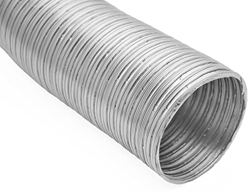 H&C VENT Tubo flexible de 125 mm | Tubo de Aluminio │Manguera Aire Acondicionado AC │Tuberia Corrugado de Aire | Extractor Cocina Baño y Secadora Rejilla Ventilacion | Conducto para Campana Extractora