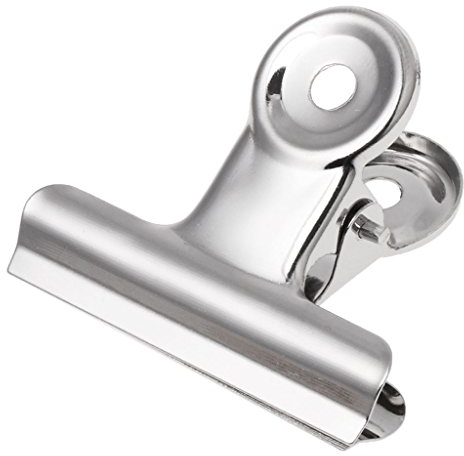 Yushu - Metallklammer, Bulldoggen-Clip, Lebensmittel-Versiegelung, Taschenklemme, Büro-Papier-Dokumenten-Ticket-Ordner, Edelstahl-Eisen-Clip, runder Quittungsschein-Halter, 50 mm