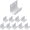 Coshar 10 Pcs Stainless Steel Hanger Bracket for Ceramic Tile Billboard Wall Tile Display, Heavy Duty Flat J Clamp Hook Hanger, Wall Mounted Clip Bracket Hook Fastener - White (Inner Length 21mm)