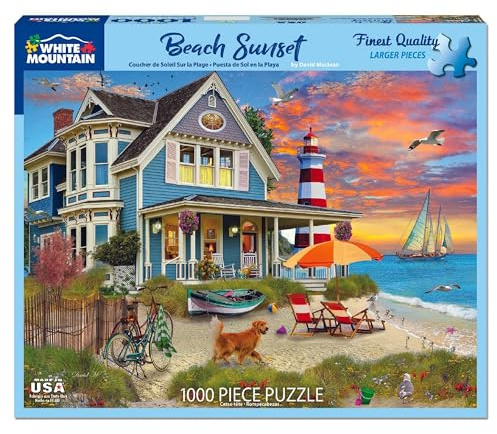 White Mountain Puzzles Beach Sunset, 1000 Piece Jigsaw Puzzle