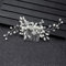 LEDSHLIU Braut Hochzeit Haarkamm Blume Perle Tiara Braut Kristall Blatt Haarschmuck Braut Strass Zubehör Spule Haarkamm Schmuck für Damen und Mädchen（Silber）