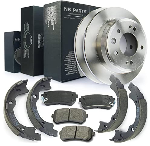 NB PARTS Bremsscheiben Bremsbeläge Bremsbacken hinten passend für Hyundai i30 FD ix35 Kia Ceed SW