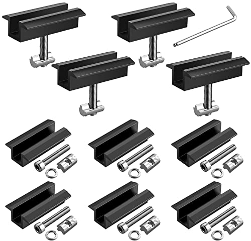 GETLITOOL 10PZ Morsetto Centrale 70mm per Pannello Solare Profilo 40X40 con Dadi Blocchetti Scorreovli Viti M8 Set Staffe di Montaggio in Alluminio per Modulo Fotovoltaico 30-42mm - Nero