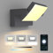 Klighten 24W Wandleuchte Aussen Dimmbar mit APP-Steuerung, Timer, Schwenkbar LED Panel, Wandlampe Innen Außen, Wasserdicht IP65 Außenlampe für Eingang Terrasse, Anthrazit, 1500 LM, 3000K-6000K